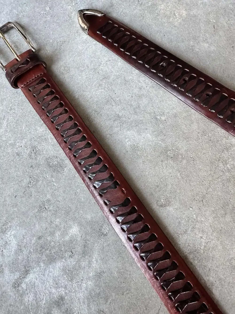 Neiman Marcus Vintage Leather Braided Belt - 40”